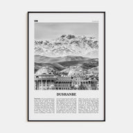 Dushanbe Travel B&W Poster
