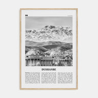 Dushanbe Travel B&W Poster