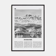 Dushanbe Travel B&W Poster