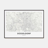 Düsseldorf Map Landscape Poster