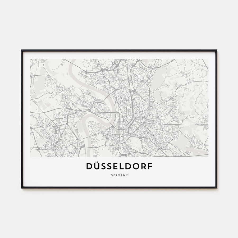 Düsseldorf Map Landscape Poster