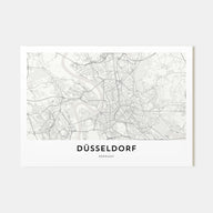 Düsseldorf Map Landscape Poster
