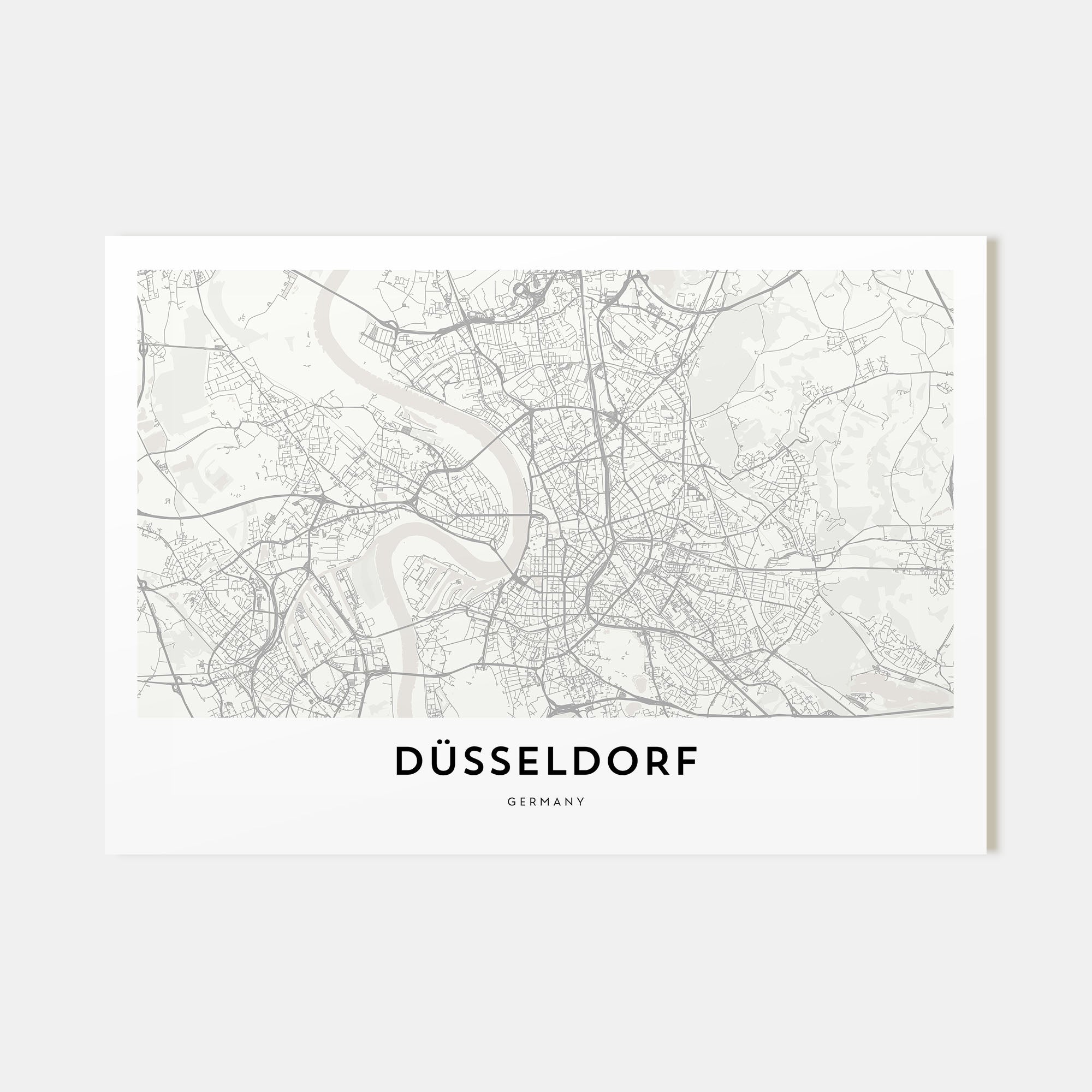 Düsseldorf Map Landscape Poster