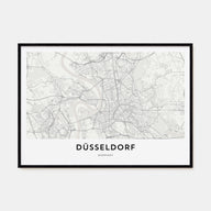 Düsseldorf Map Landscape Poster