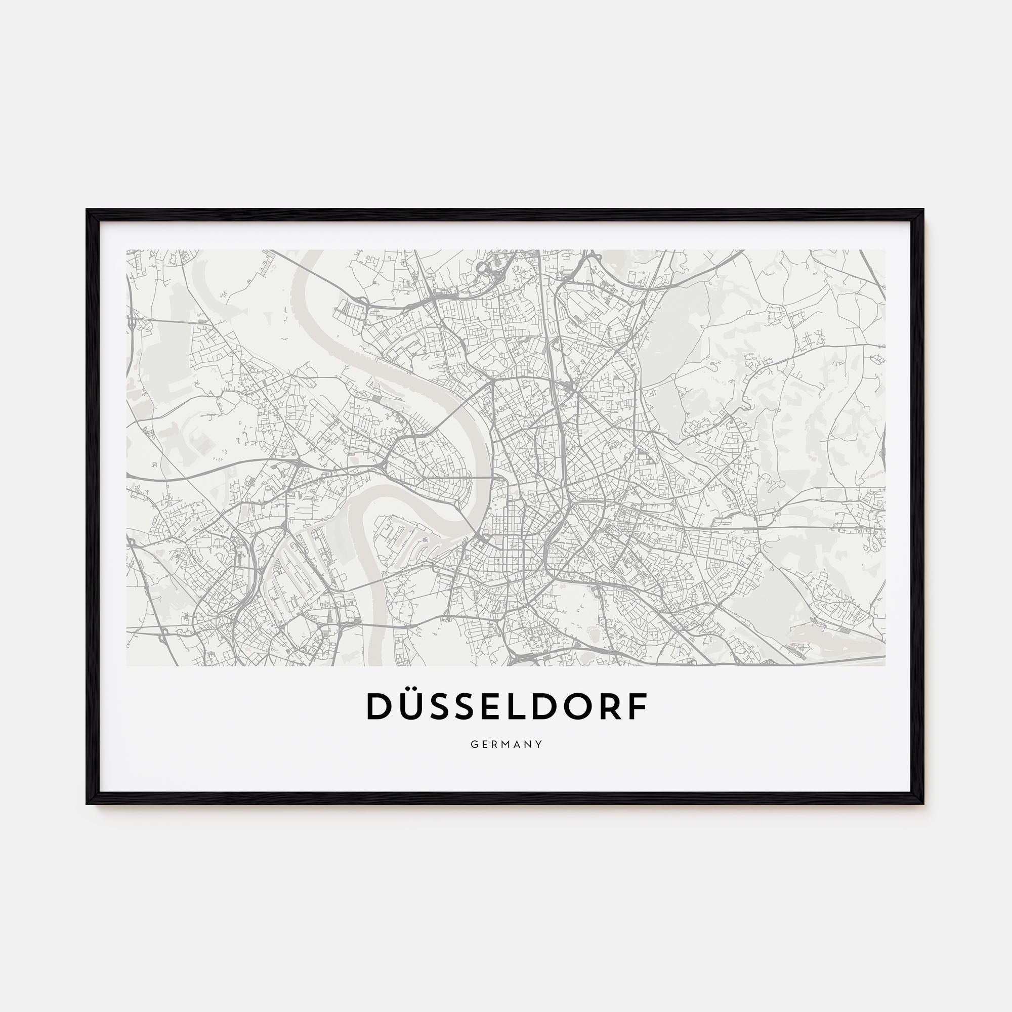 Düsseldorf Map Landscape Poster