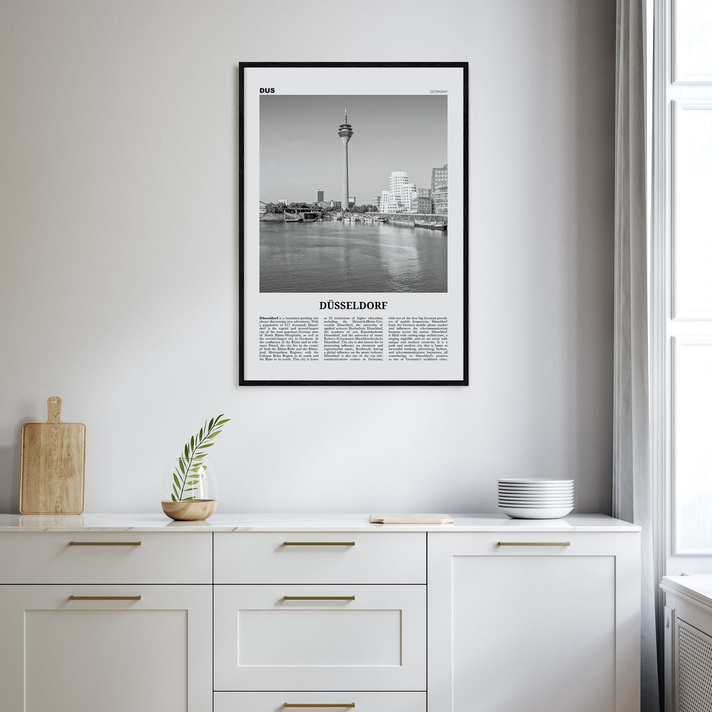 Düsseldorf Travel B&W No 1 Poster