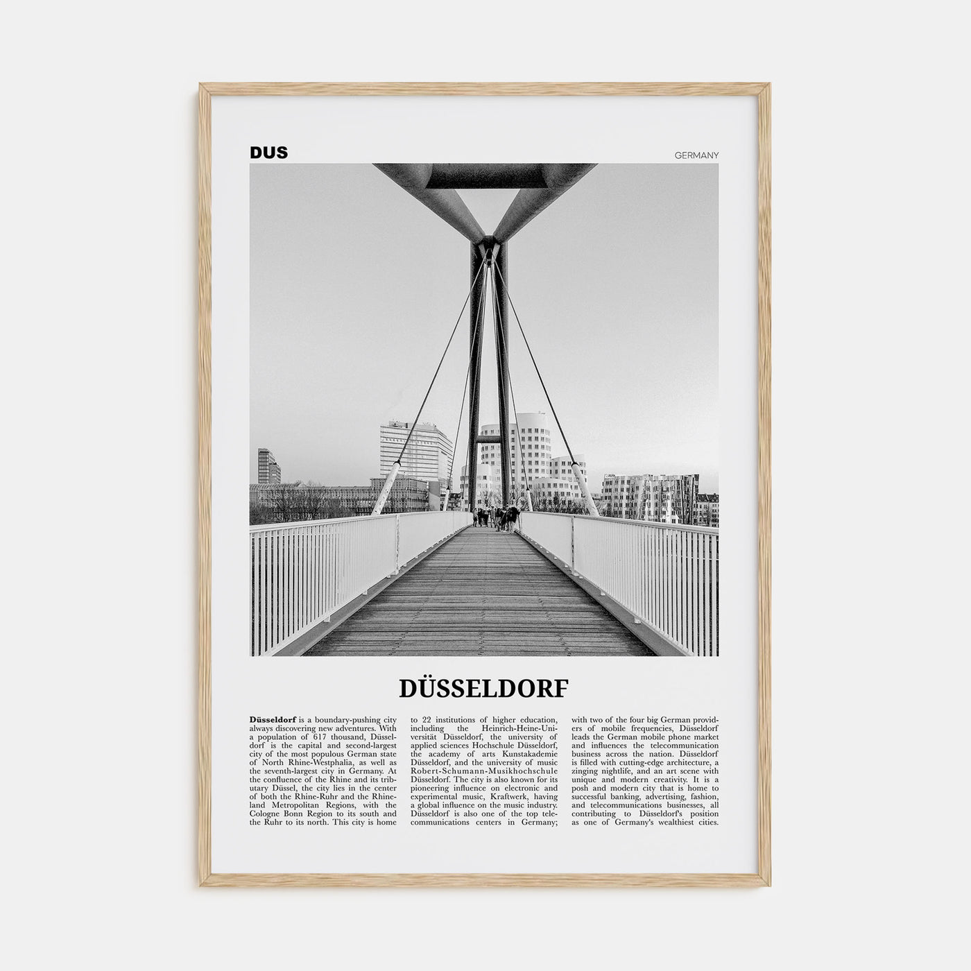 Düsseldorf Travel B&W No 2 Poster