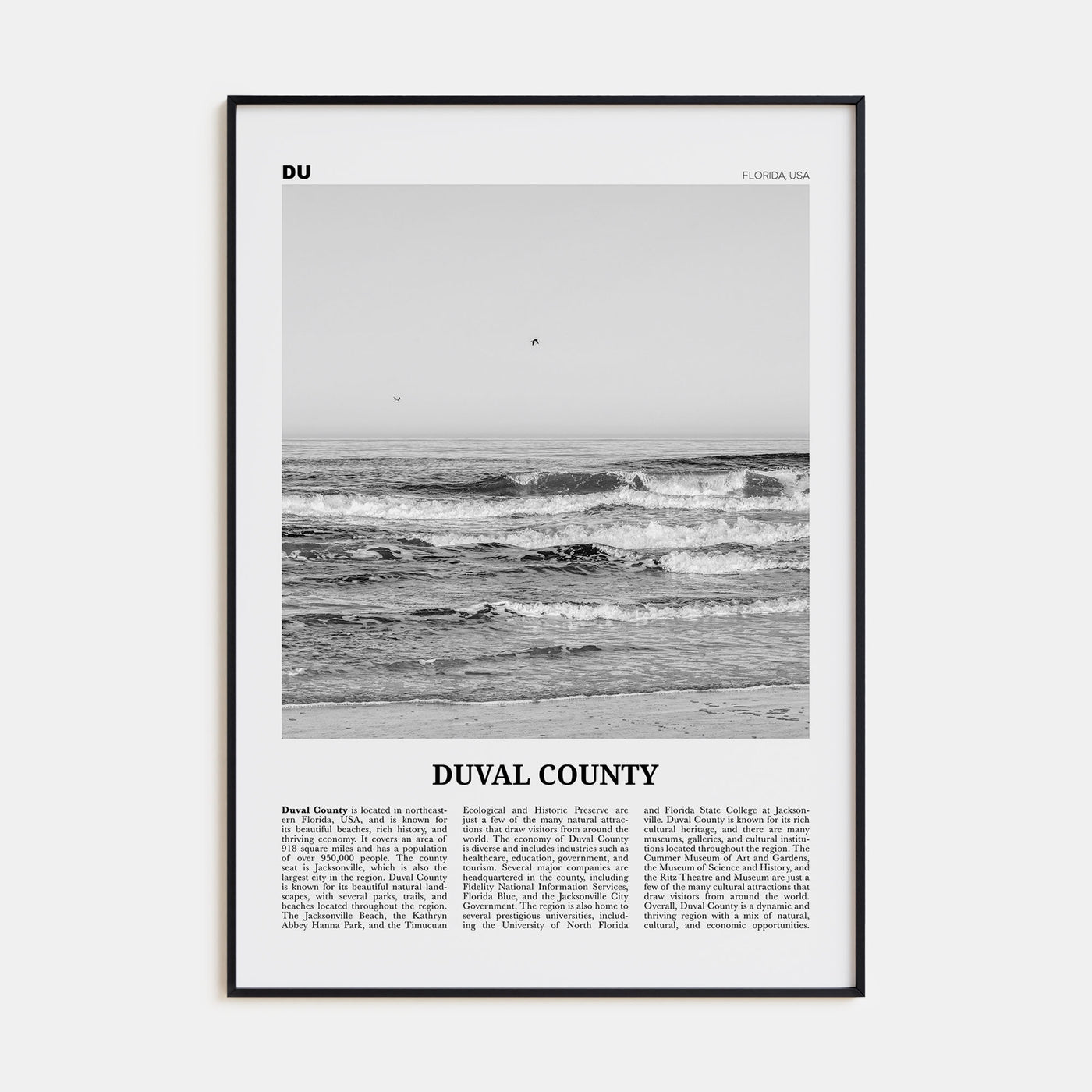 Duval County Travel B&W Poster