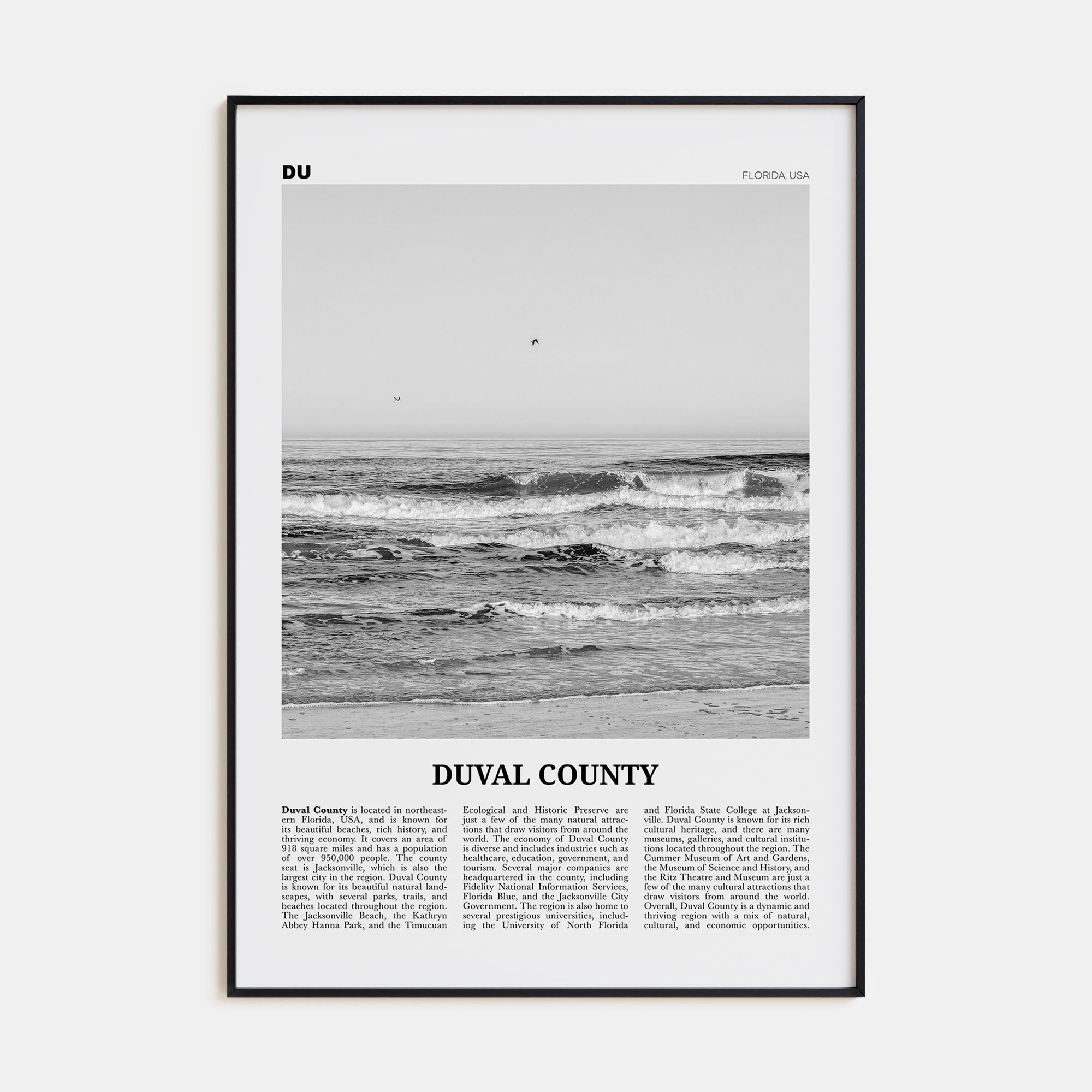 Duval County Travel B&W Poster