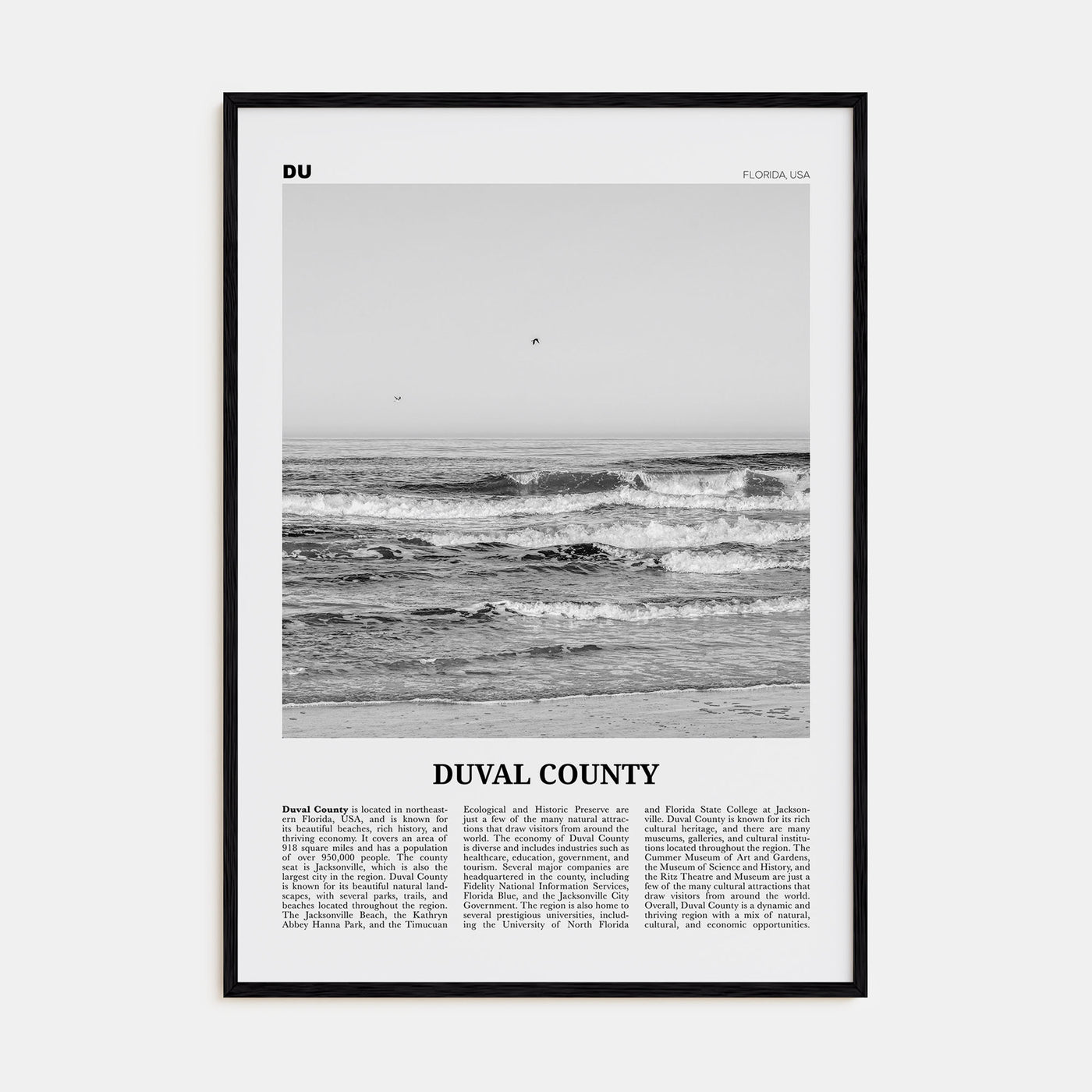 Duval County Travel B&W Poster
