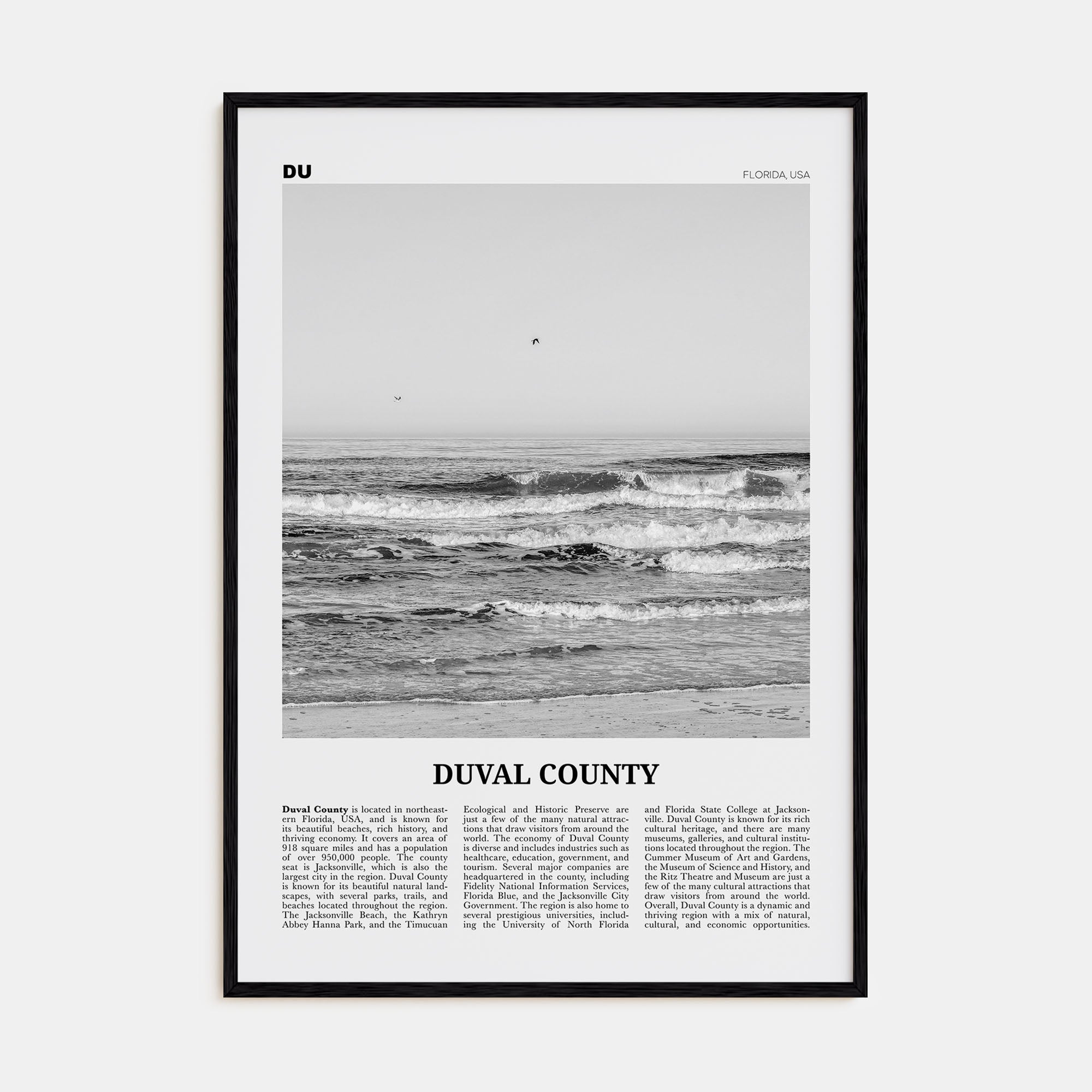 Duval County Travel B&W Poster
