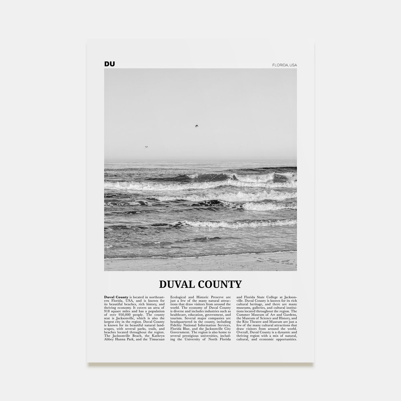 Duval County Travel B&W Poster