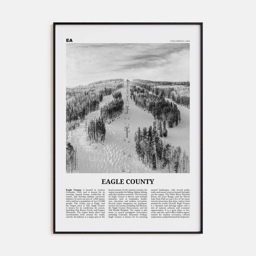 Eagle County Travel B&W Poster
