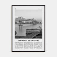 East Baton Rouge Parish Travel B&W Poster
