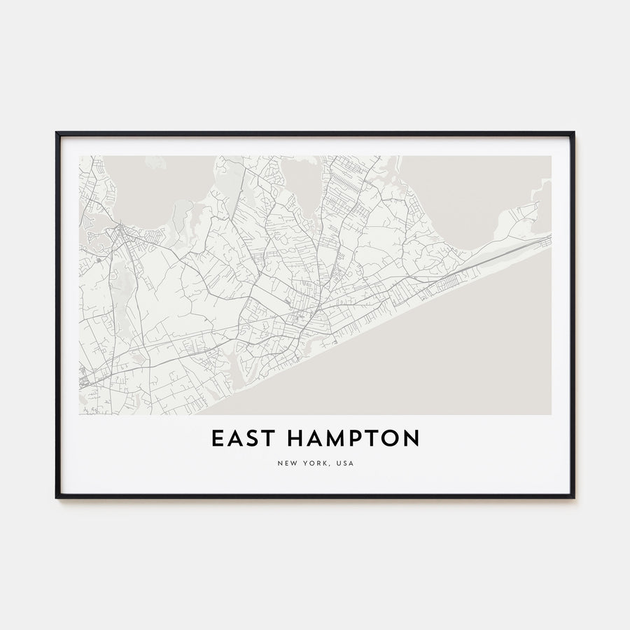 East Hampton Map Landscape Poster