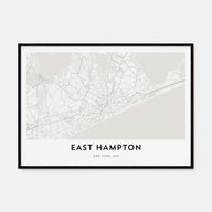 East Hampton Map Landscape Poster