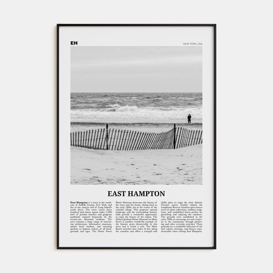 East Hampton Travel B&W Poster