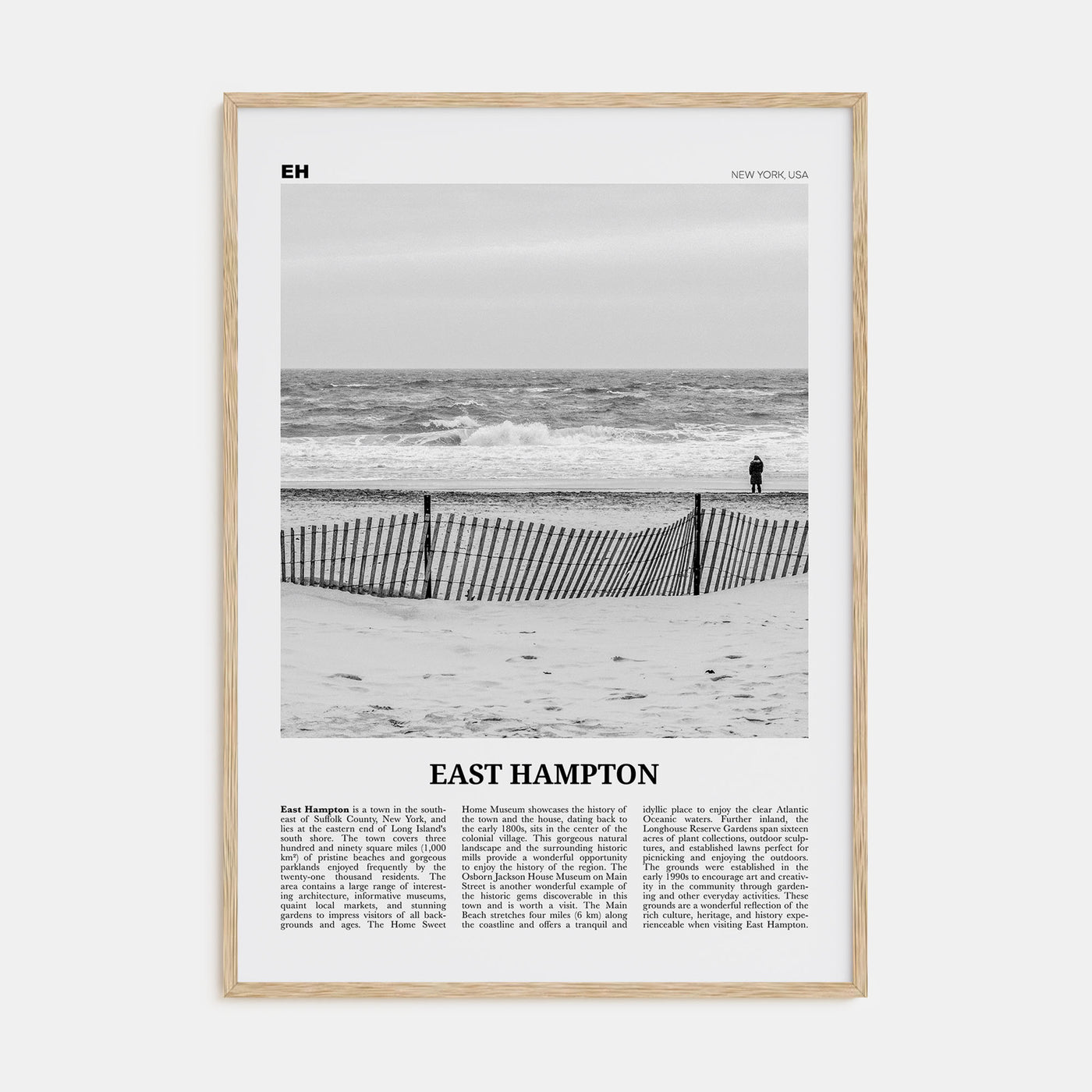 East Hampton Travel B&W Poster