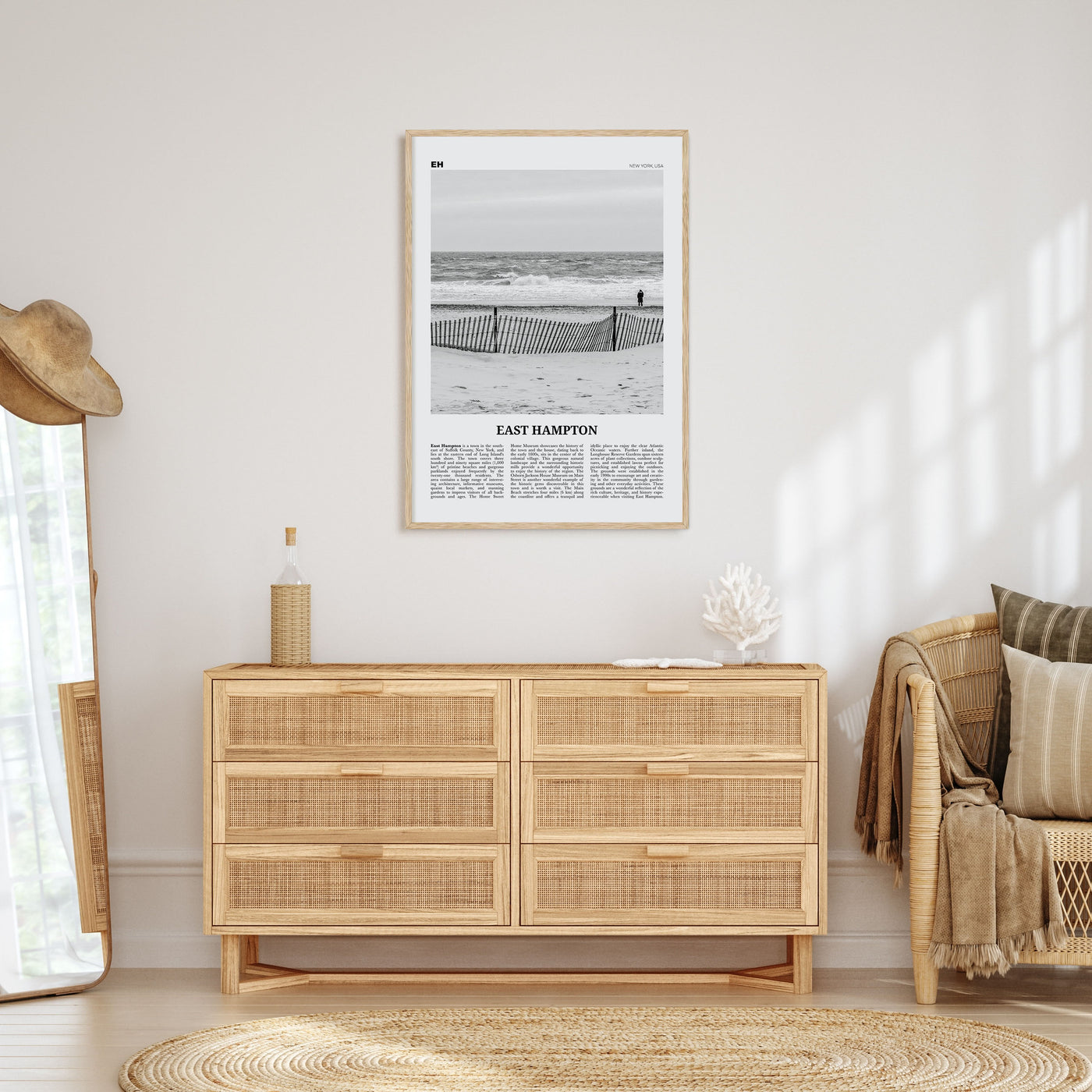 East Hampton Travel B&W Poster