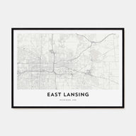 East Lansing Map Landscape Poster
