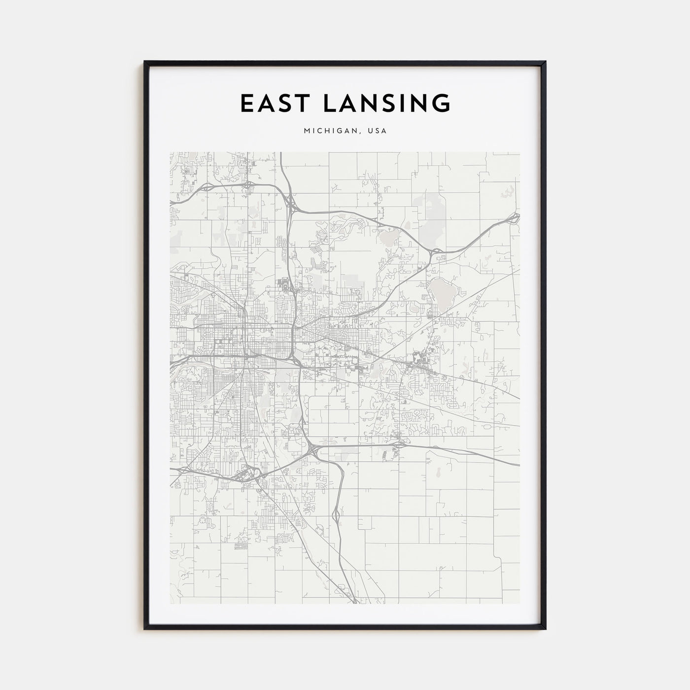 East Lansing Map Portrait Poster