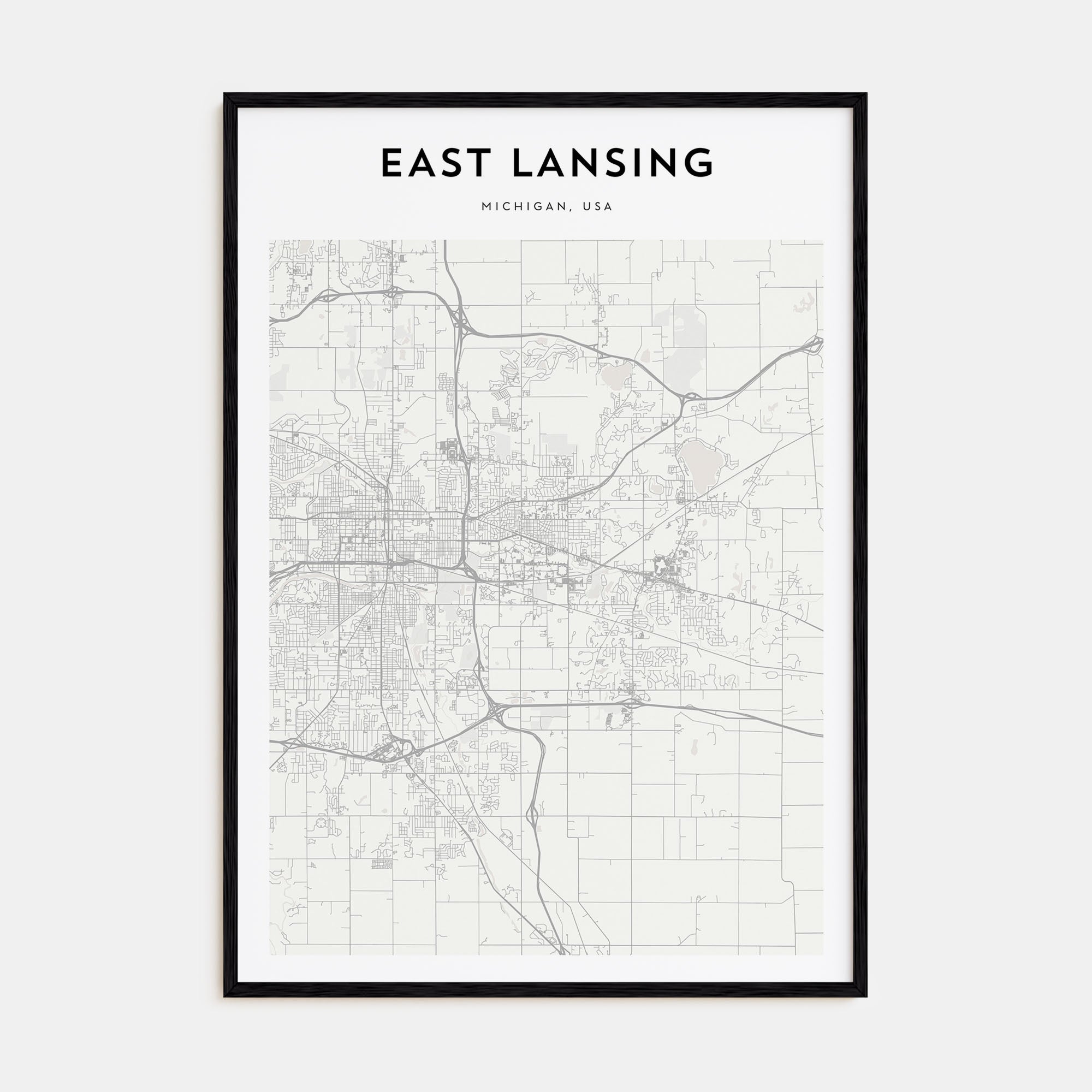 East Lansing Map Portrait Poster