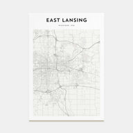 East Lansing Map Portrait Poster
