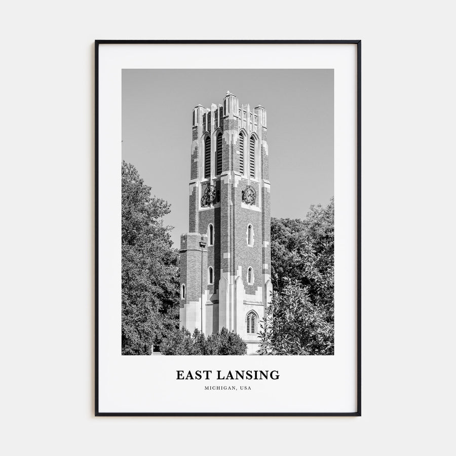 East Lansing Portrait B&W Poster