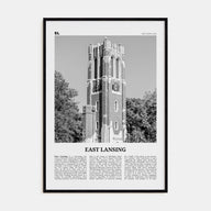 East Lansing Travel B&W Poster