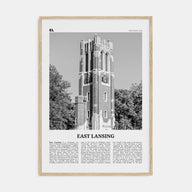 East Lansing Travel B&W Poster