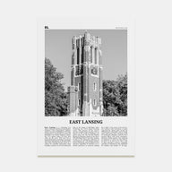 East Lansing Travel B&W Poster
