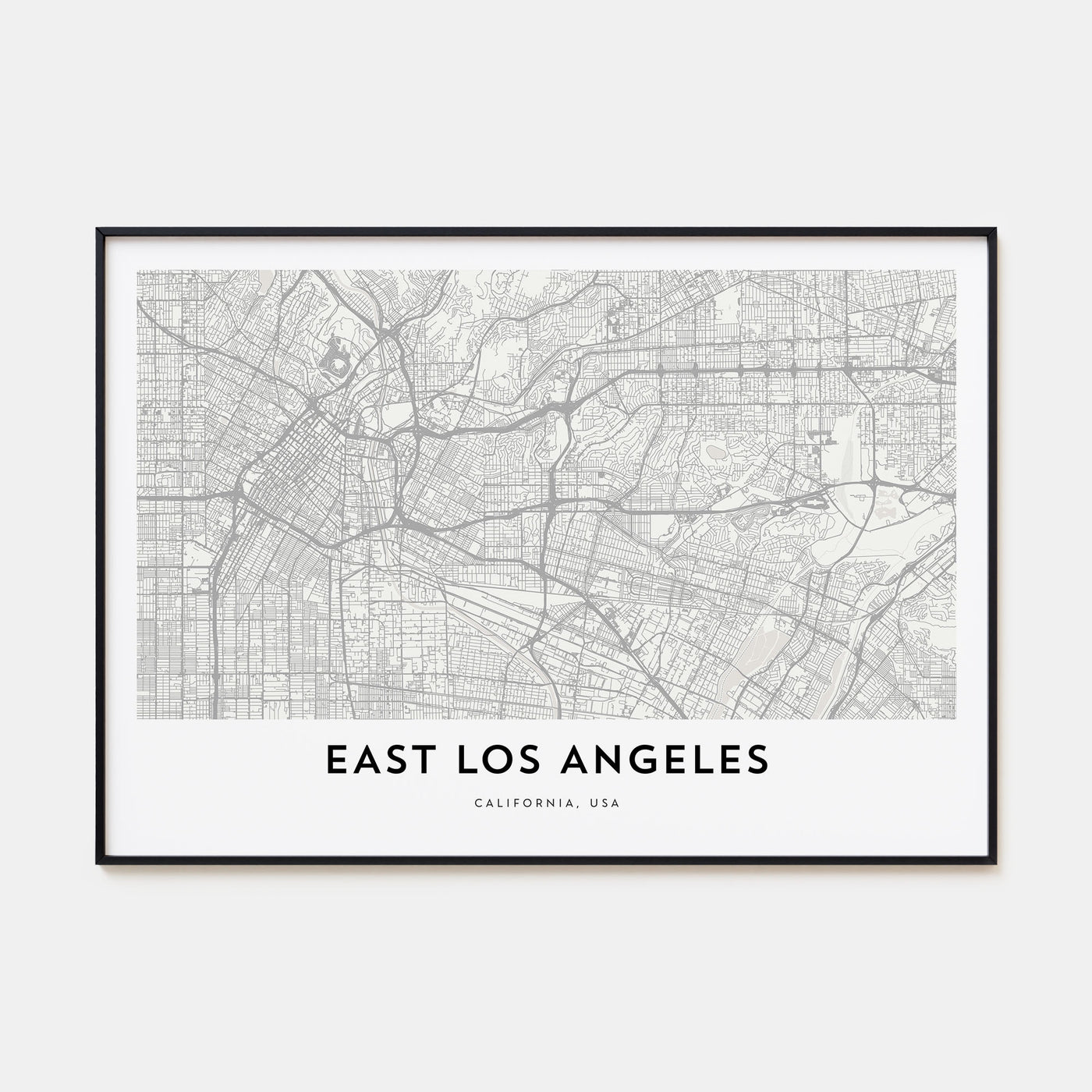 East Los Angeles Map Landscape Poster