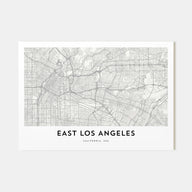 East Los Angeles Map Landscape Poster