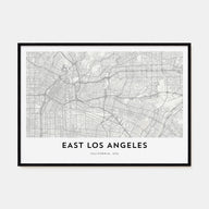 East Los Angeles Map Landscape Poster