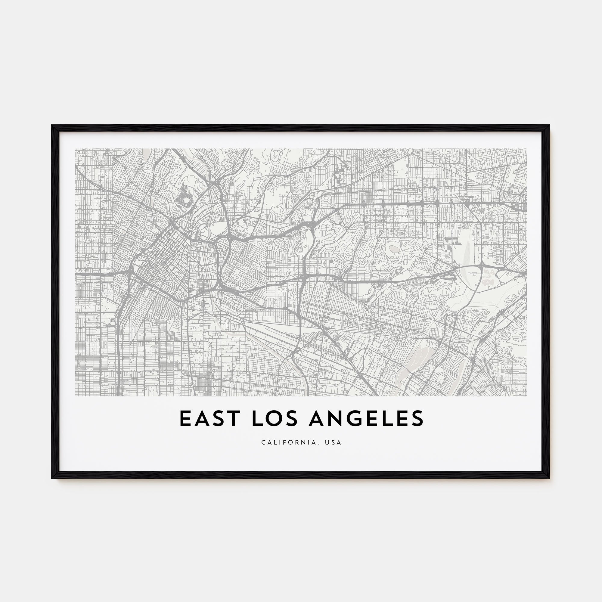 East Los Angeles Map Landscape Poster