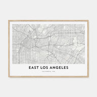 East Los Angeles Map Landscape Poster