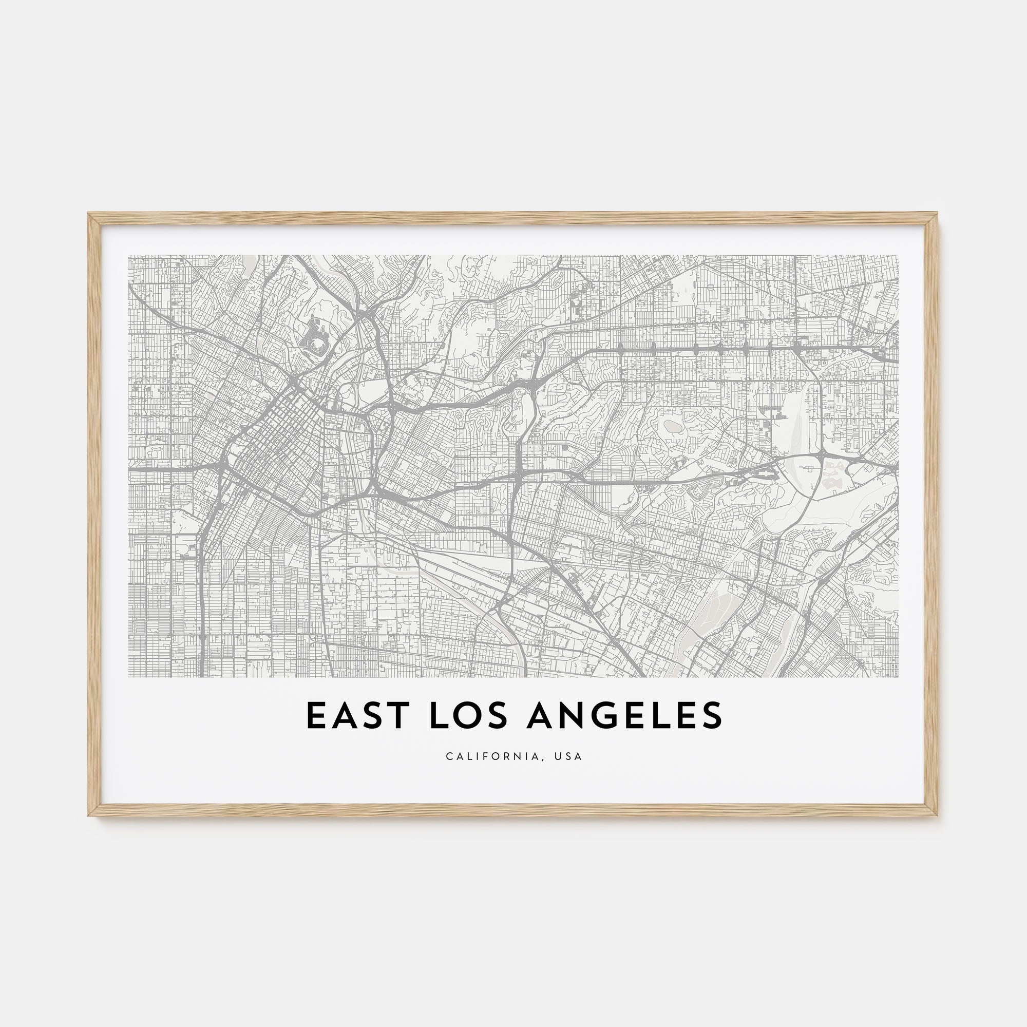East Los Angeles Map Landscape Poster