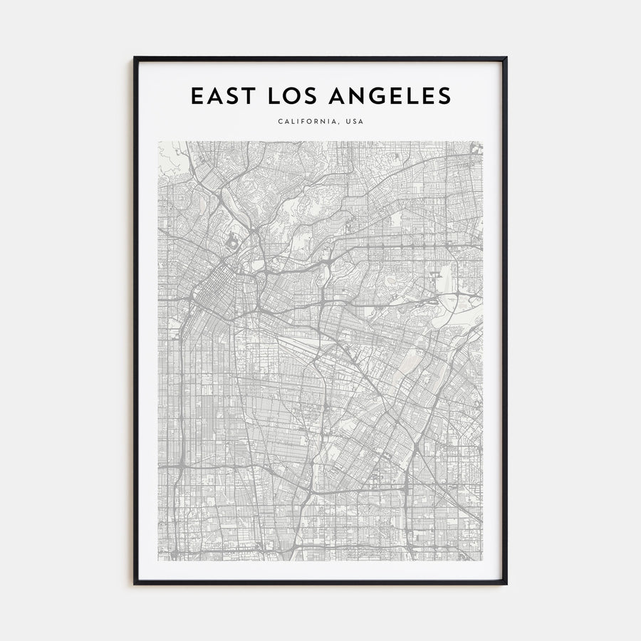 East Los Angeles Map Portrait Poster
