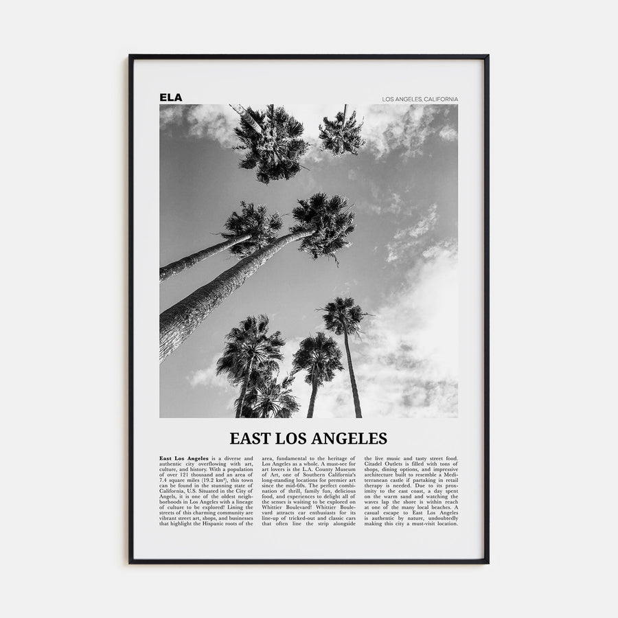 East Los Angeles Travel B&W Poster