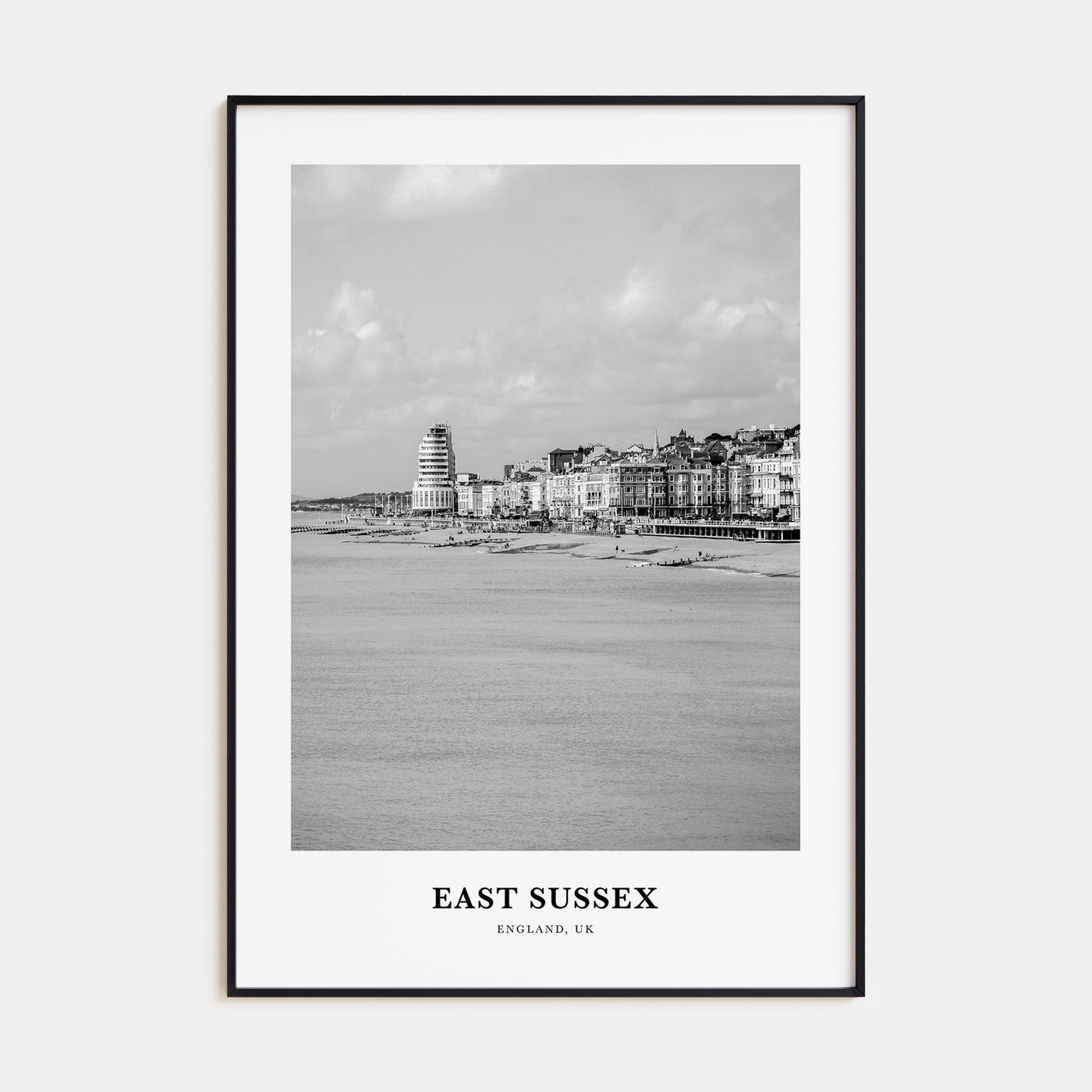 East Sussex Portrait B&W Poster
