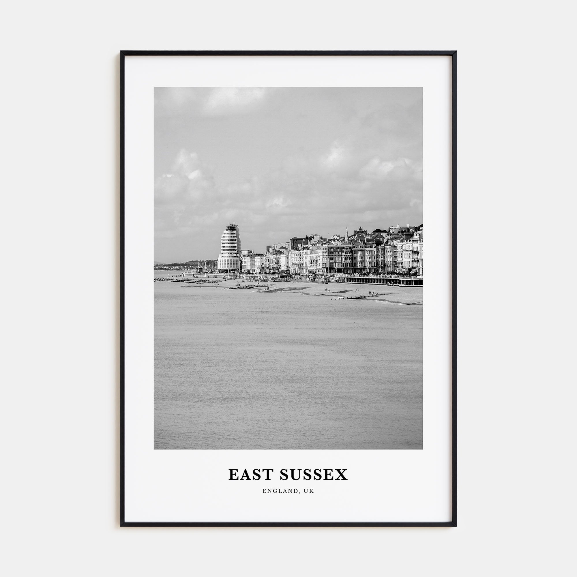 East Sussex Portrait B&W Poster