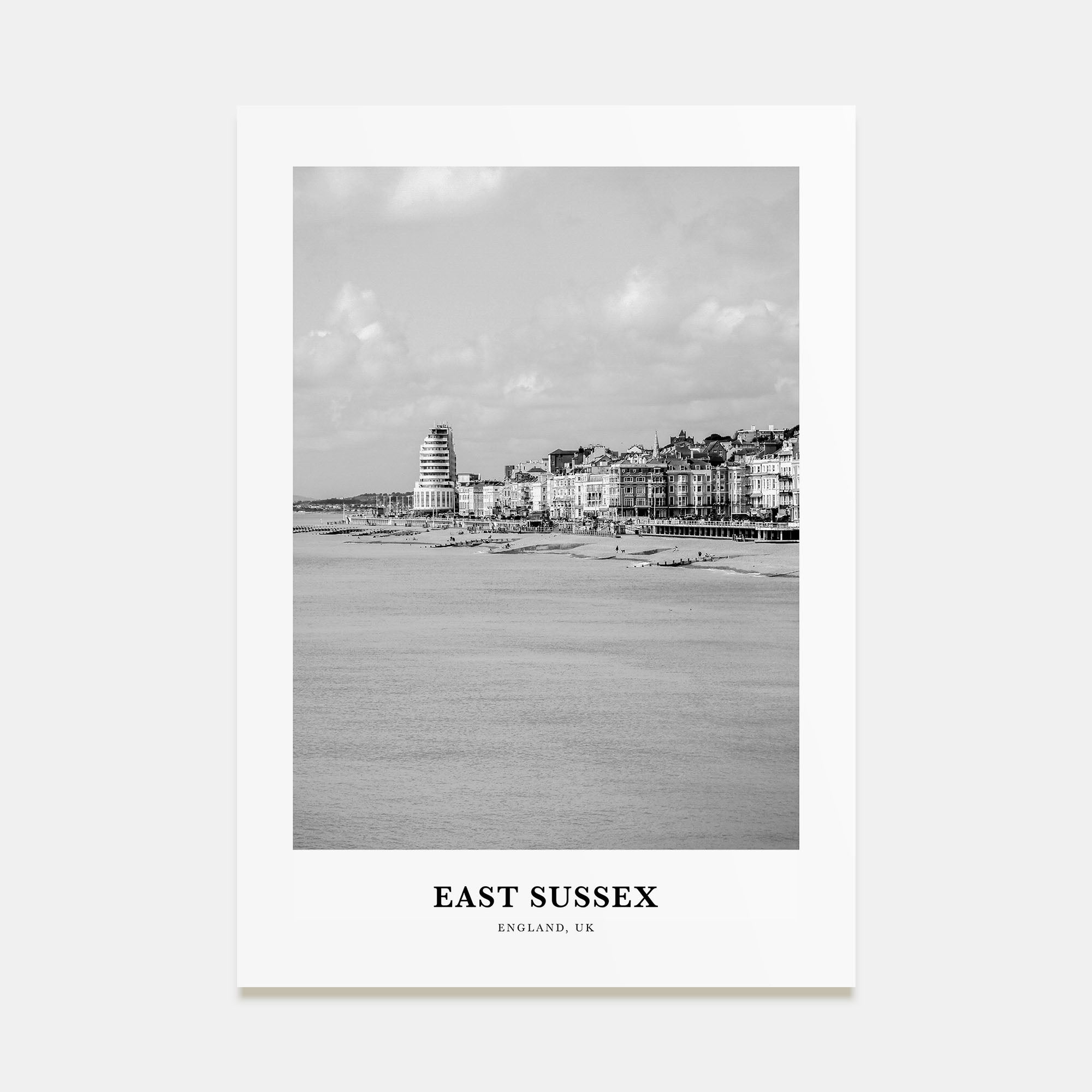 East Sussex Portrait B&W Poster