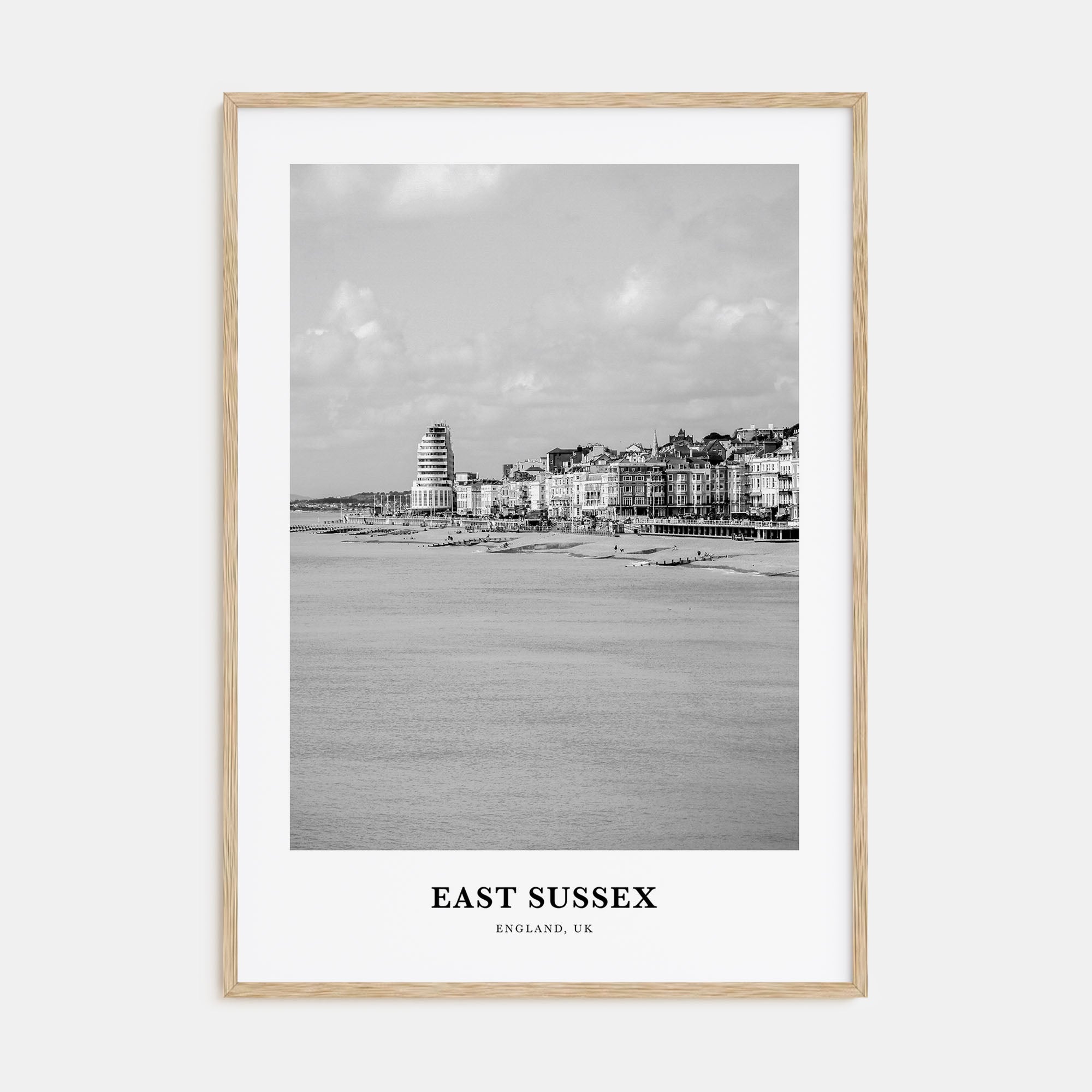 East Sussex Portrait B&W Poster