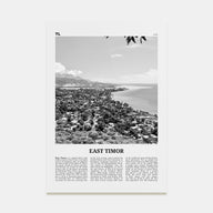East Timor Travel B&W Poster