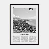 East Timor Travel B&W Poster