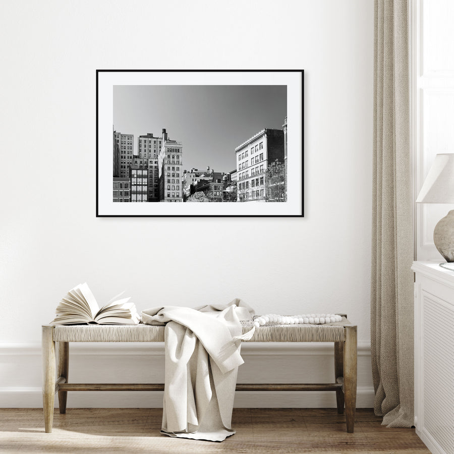 East Village, New York Landscape B&W Poster