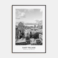 East Village, New York Portrait B&W Poster