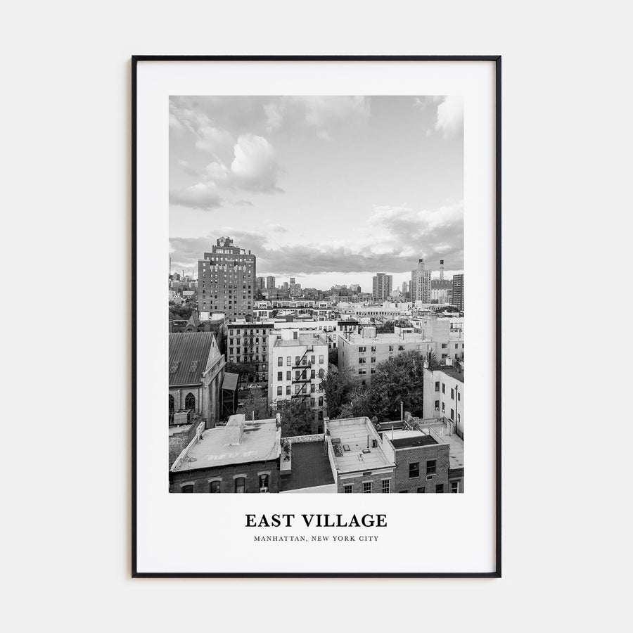 East Village, New York Portrait B&W Poster