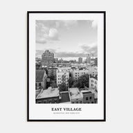East Village, New York Portrait B&W Poster