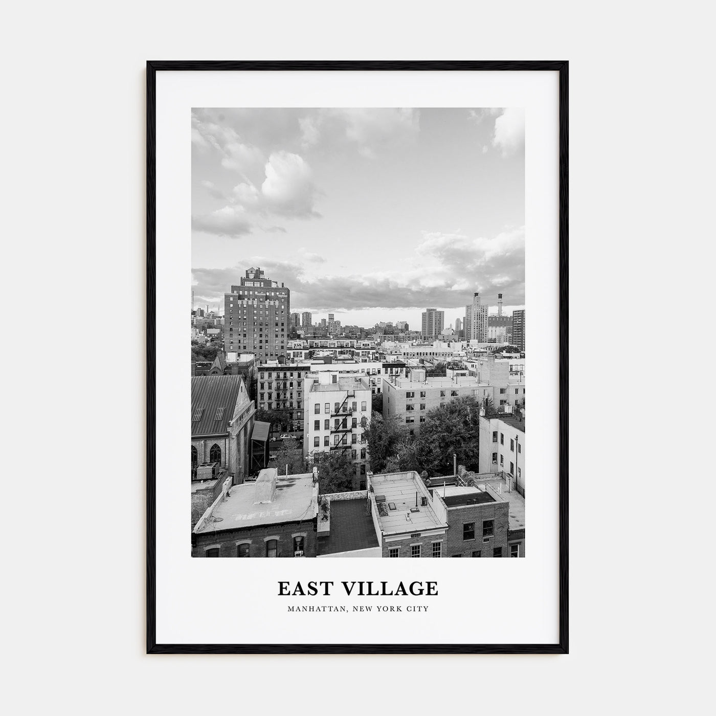 East Village, New York Portrait B&W Poster